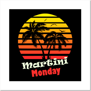 Martini Monday 80s Sunset Posters and Art